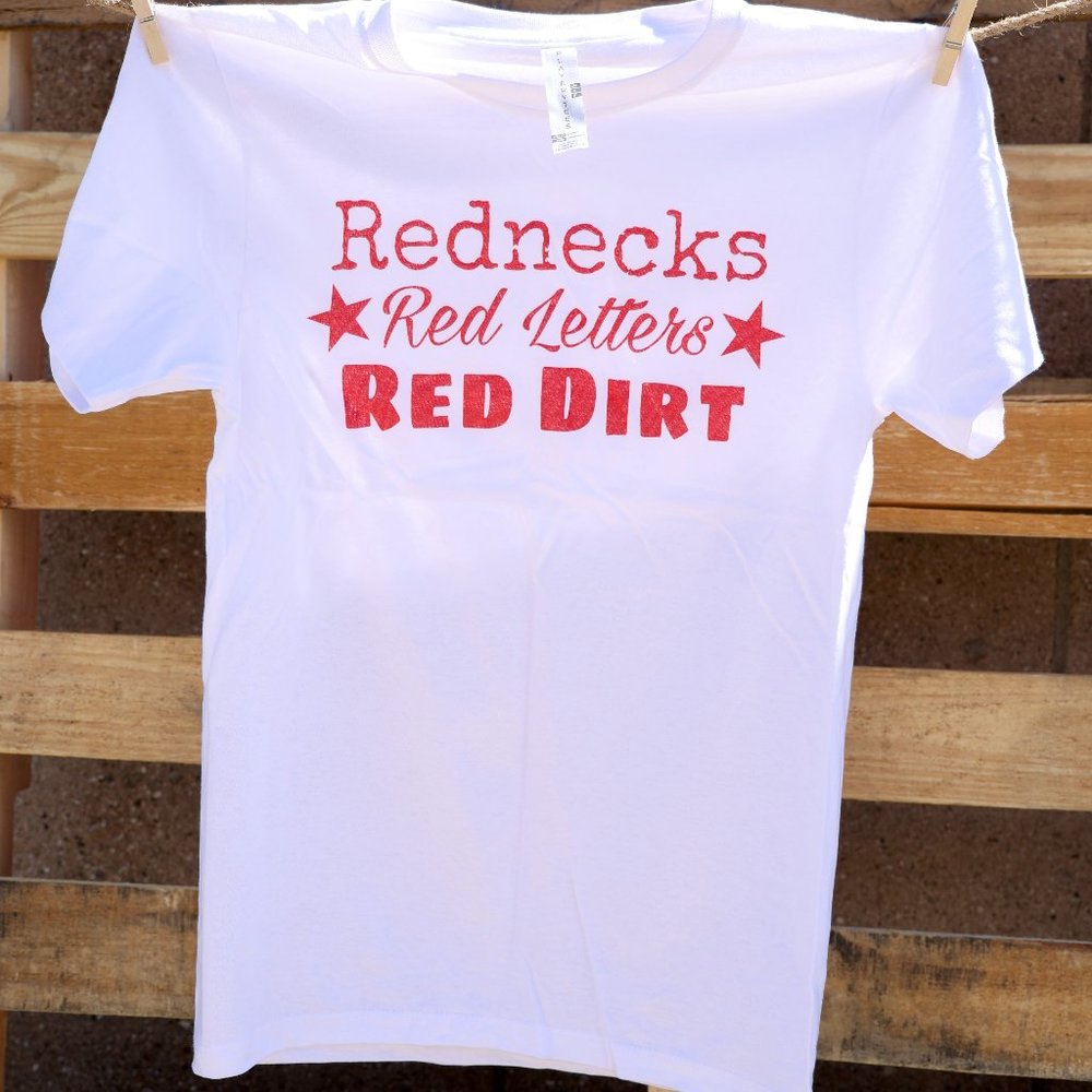 Rednecks Red Letters Red Dirt Country Western Unisex Graphic Tee T-Shirt S-XL